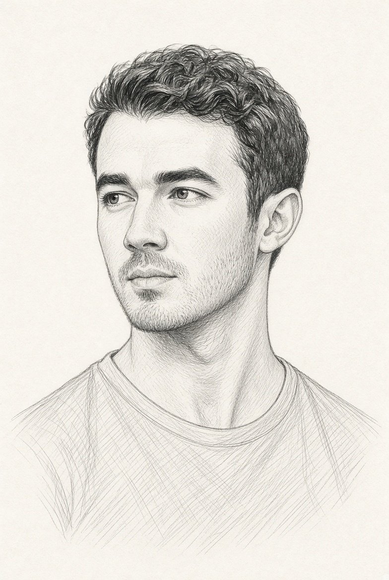 AI sketch of Joe Jonas
